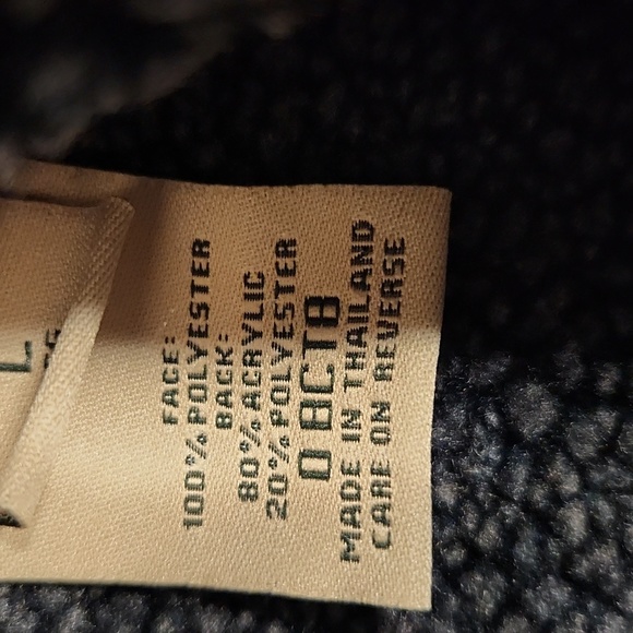 L.L.BEAN RARE blue suede,Sailor sherpa lined button-down winter jacket - Picture 9 of 13